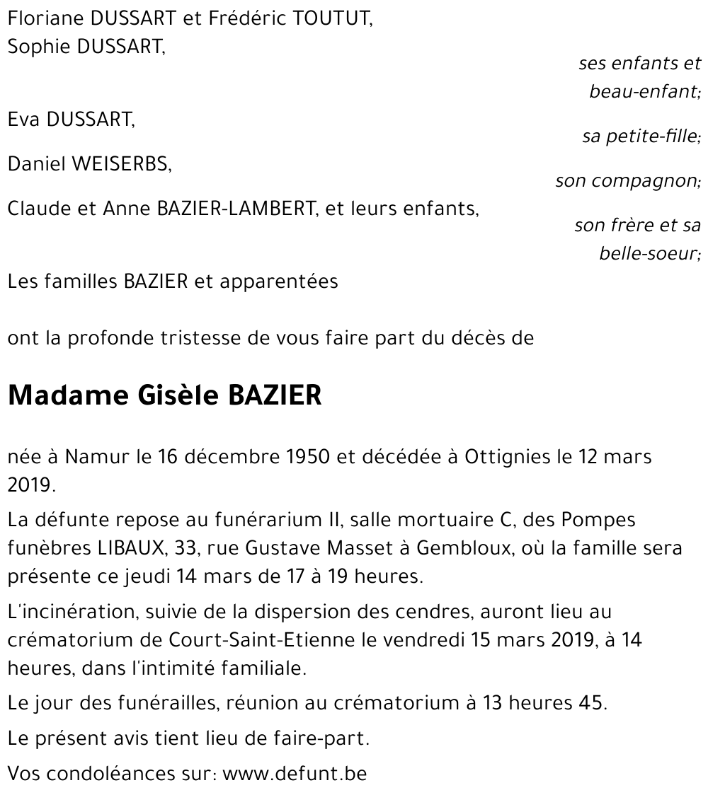 Gisèle BAZIER