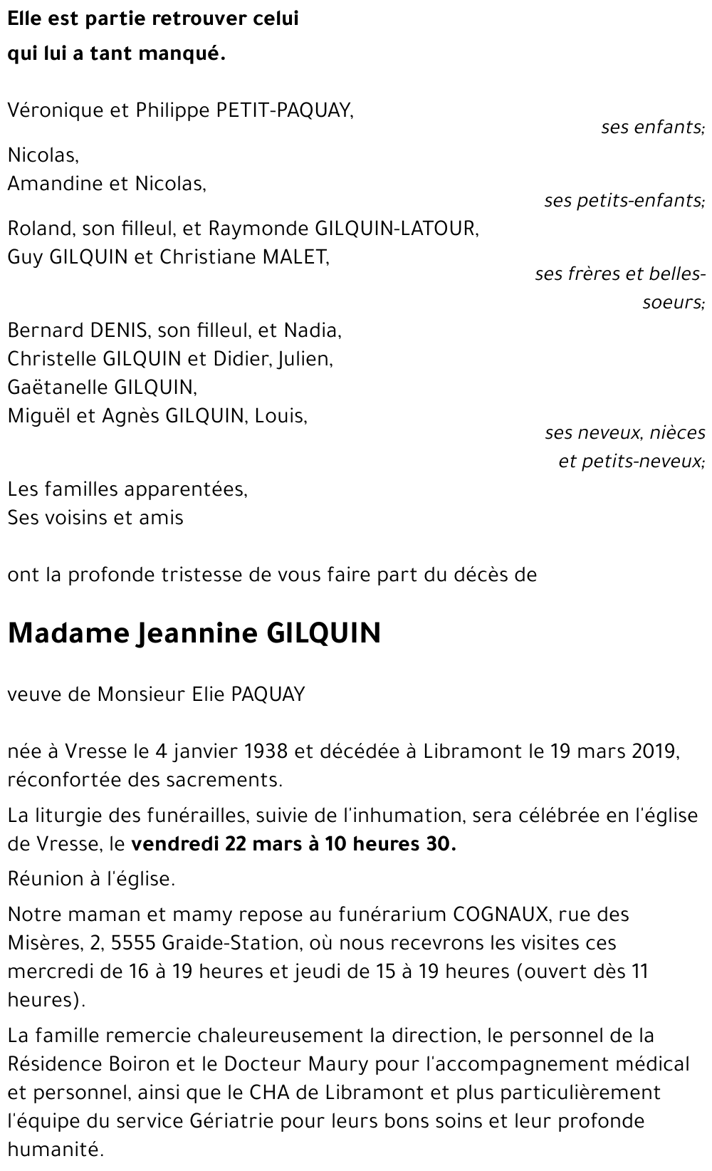 Jeannine GILQUIN