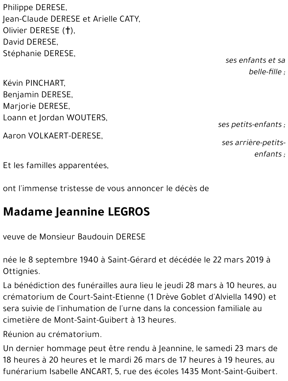 Jeannine LEGROS