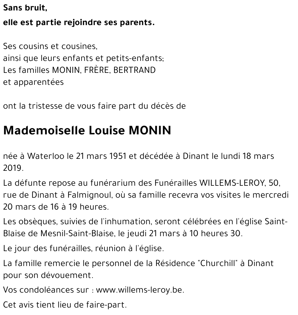 Louise MONIN