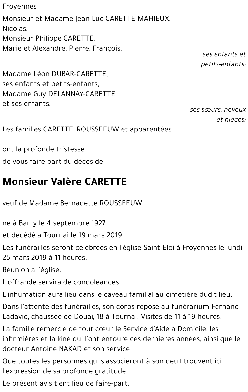 Valère CARETTE
