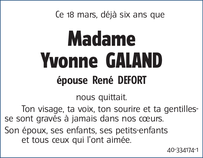 Yvonne GALAND