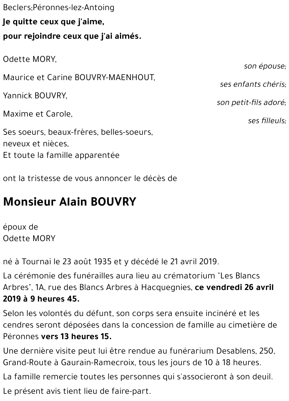 Alain BOUVRY