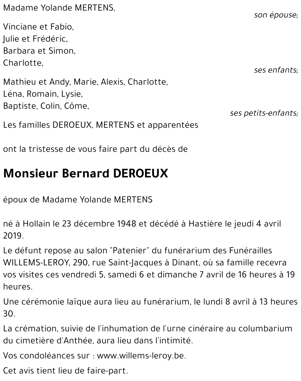 Bernard DEROEUX