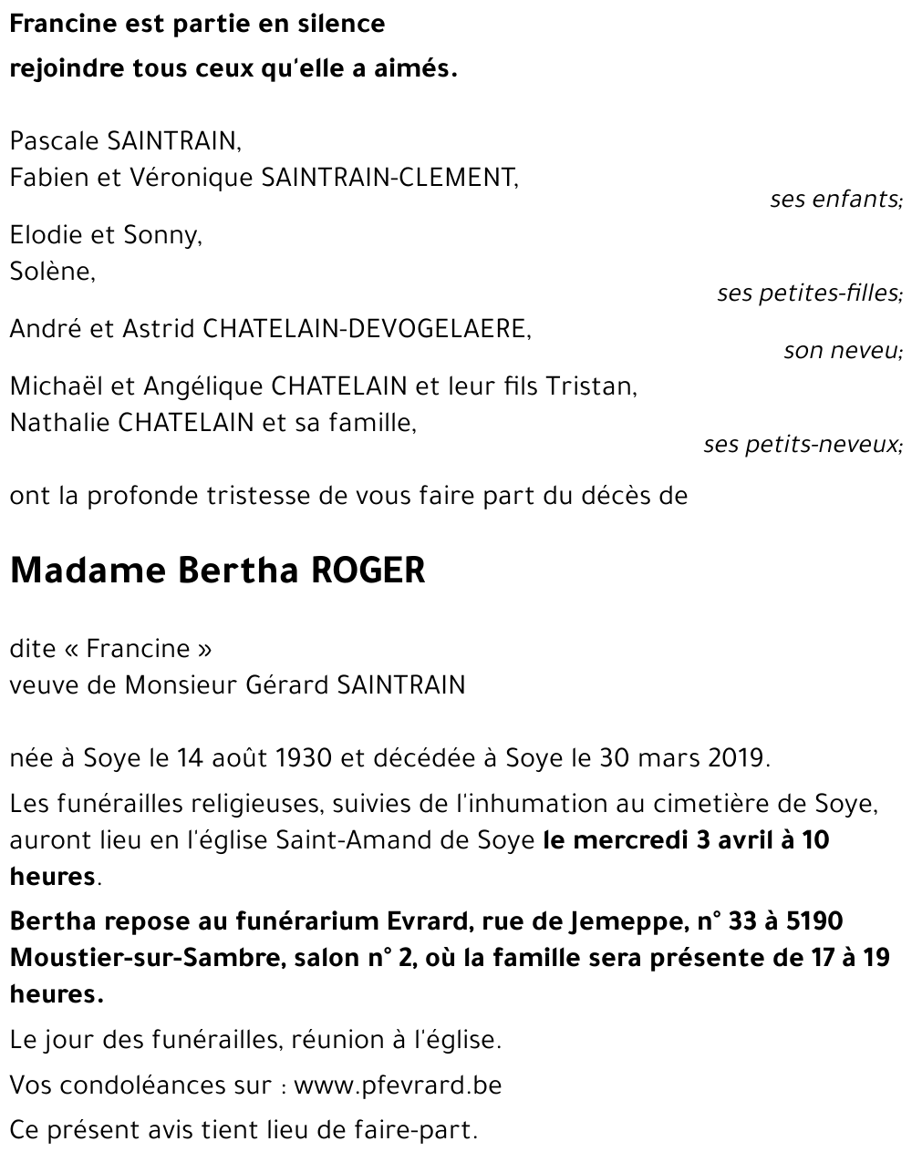 Bertha ROGER