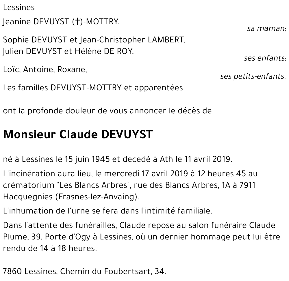 Claude DEVUYST