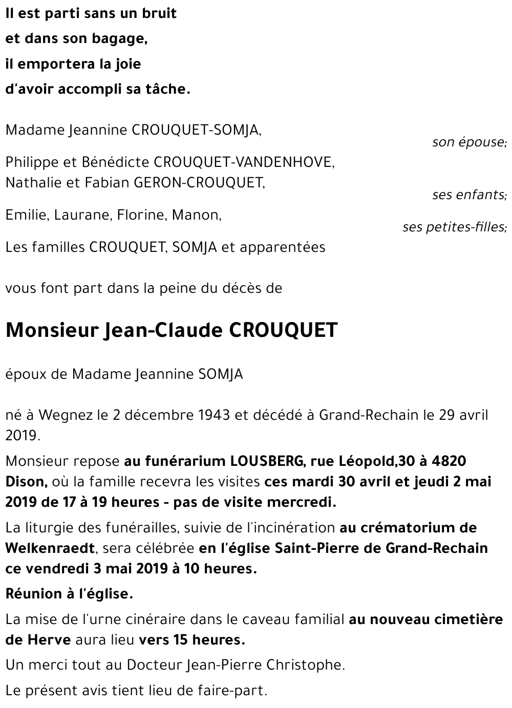 Jean-Claude CROUQUET