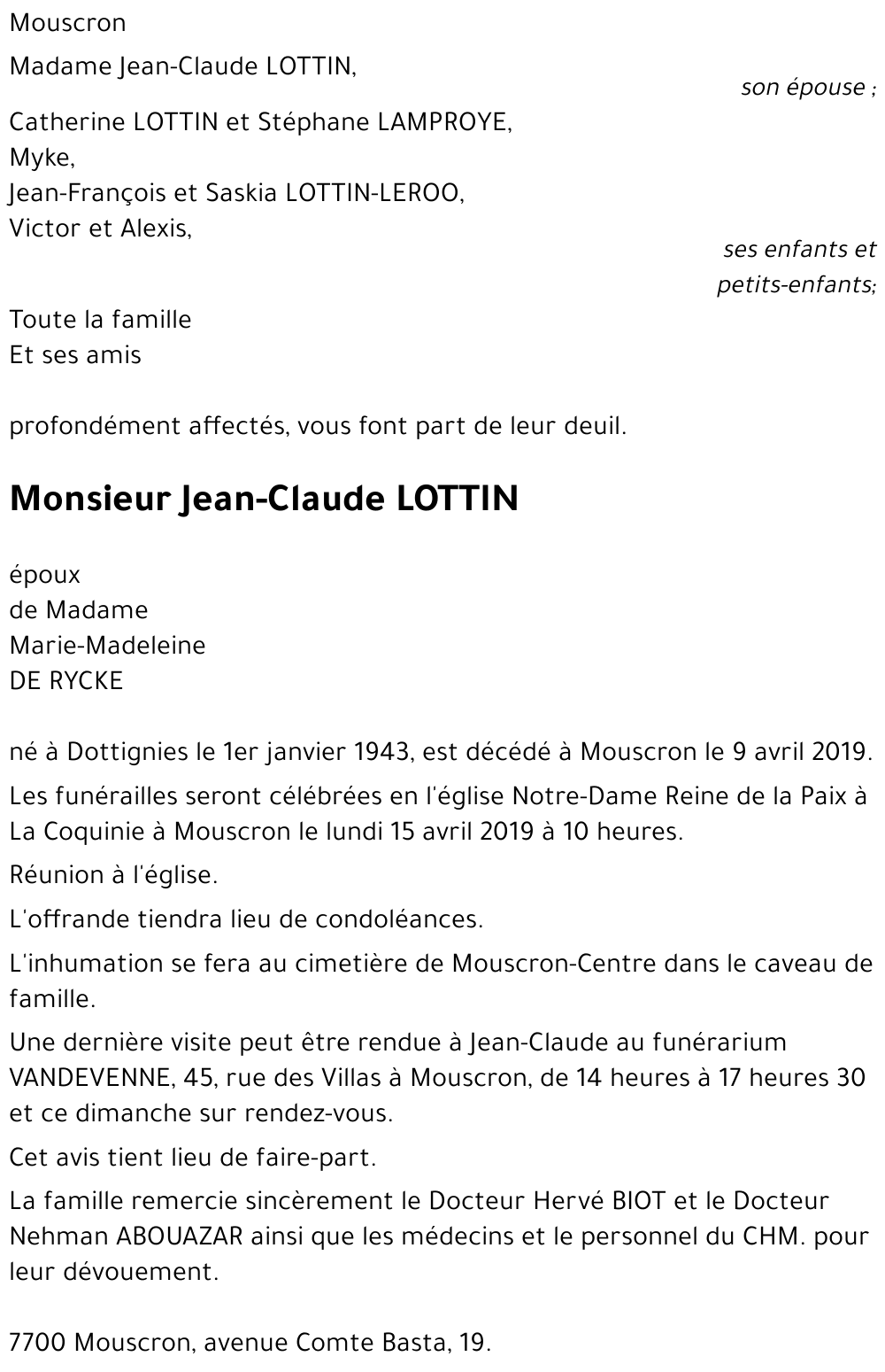 Jean-Claude LOTTIN