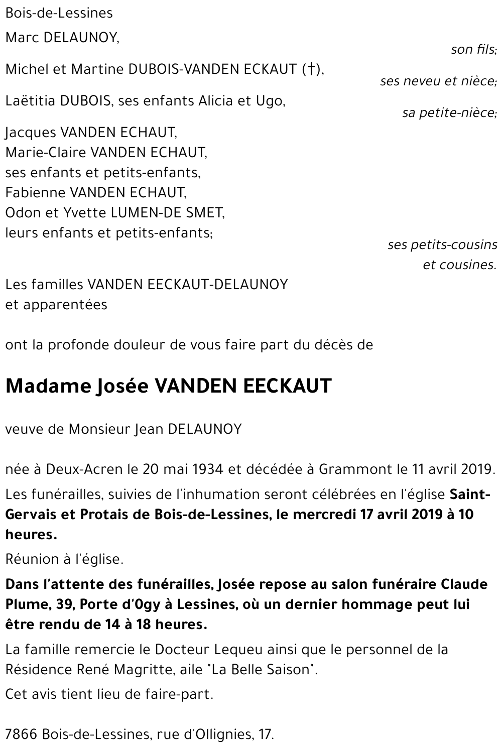 Josée VANDEN EECKAUT