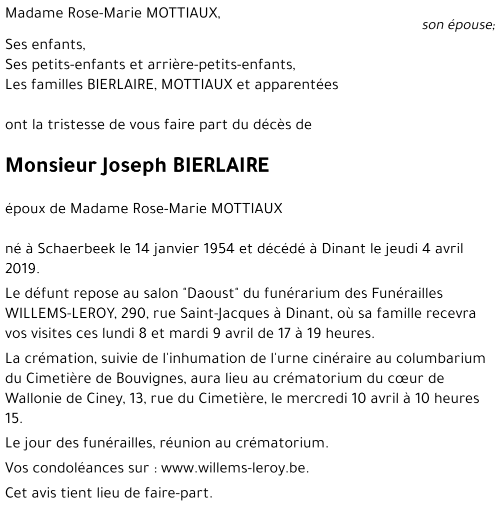 Joseph BIERLAIRE