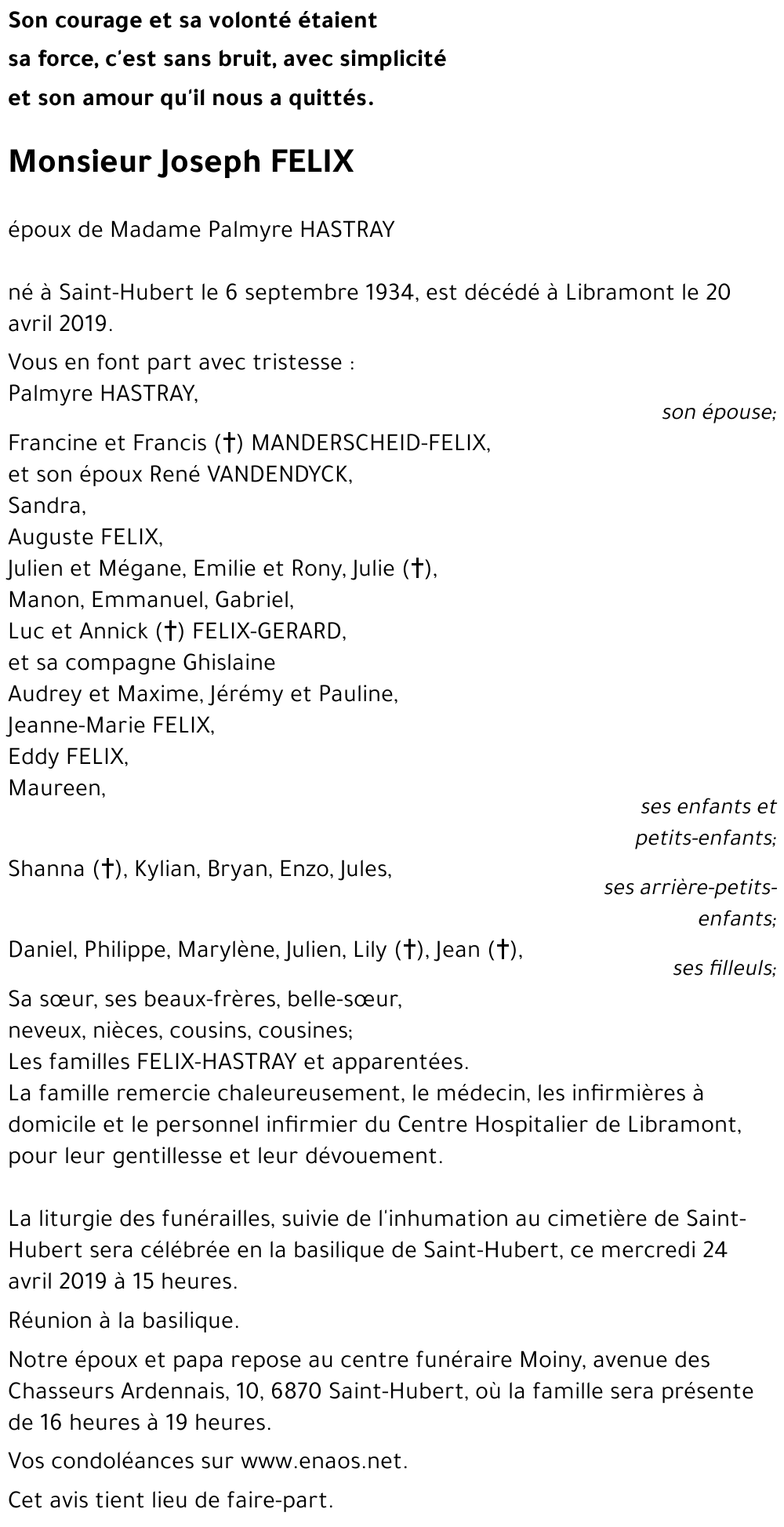 Joseph FELIX