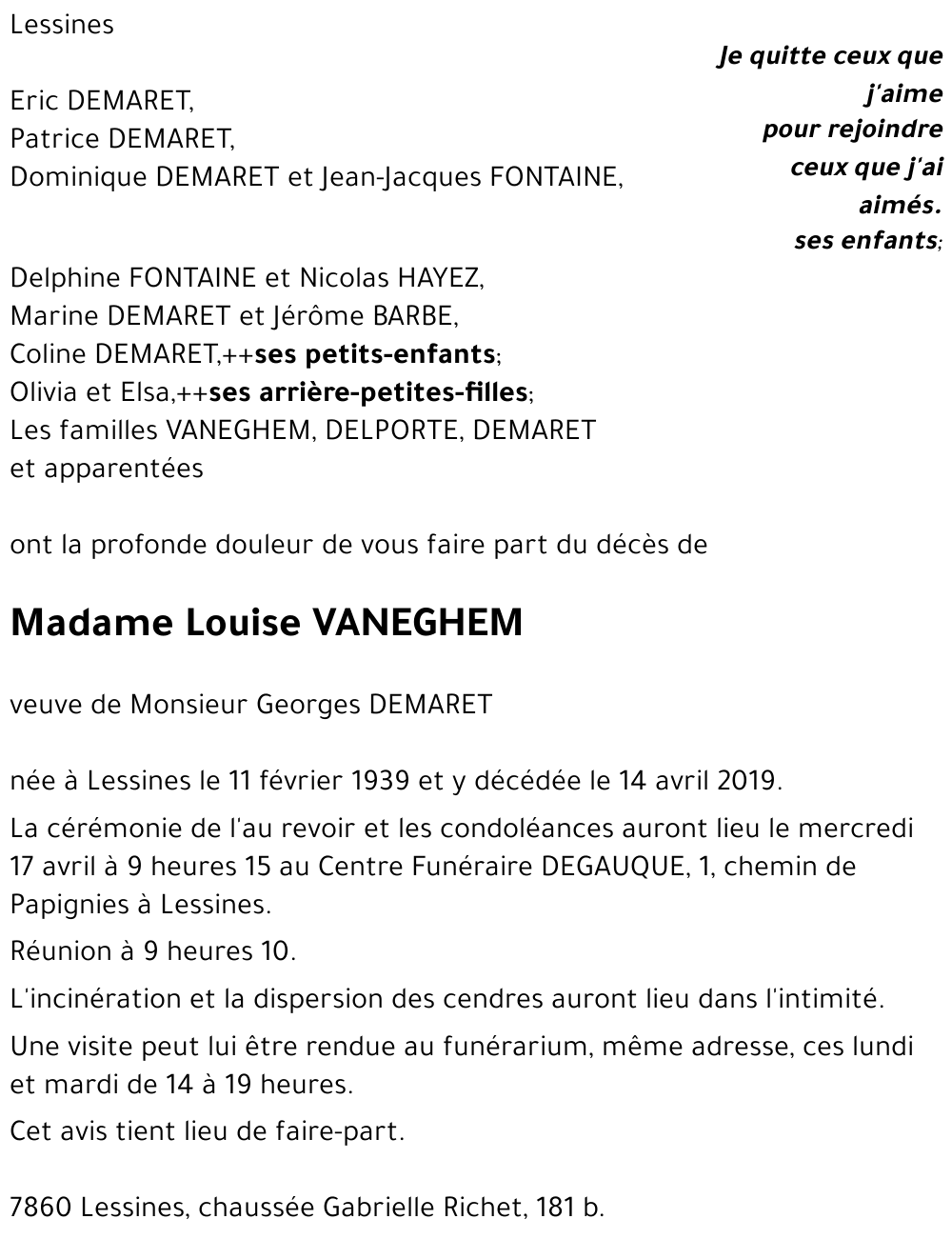 Louise VANEGHEM
