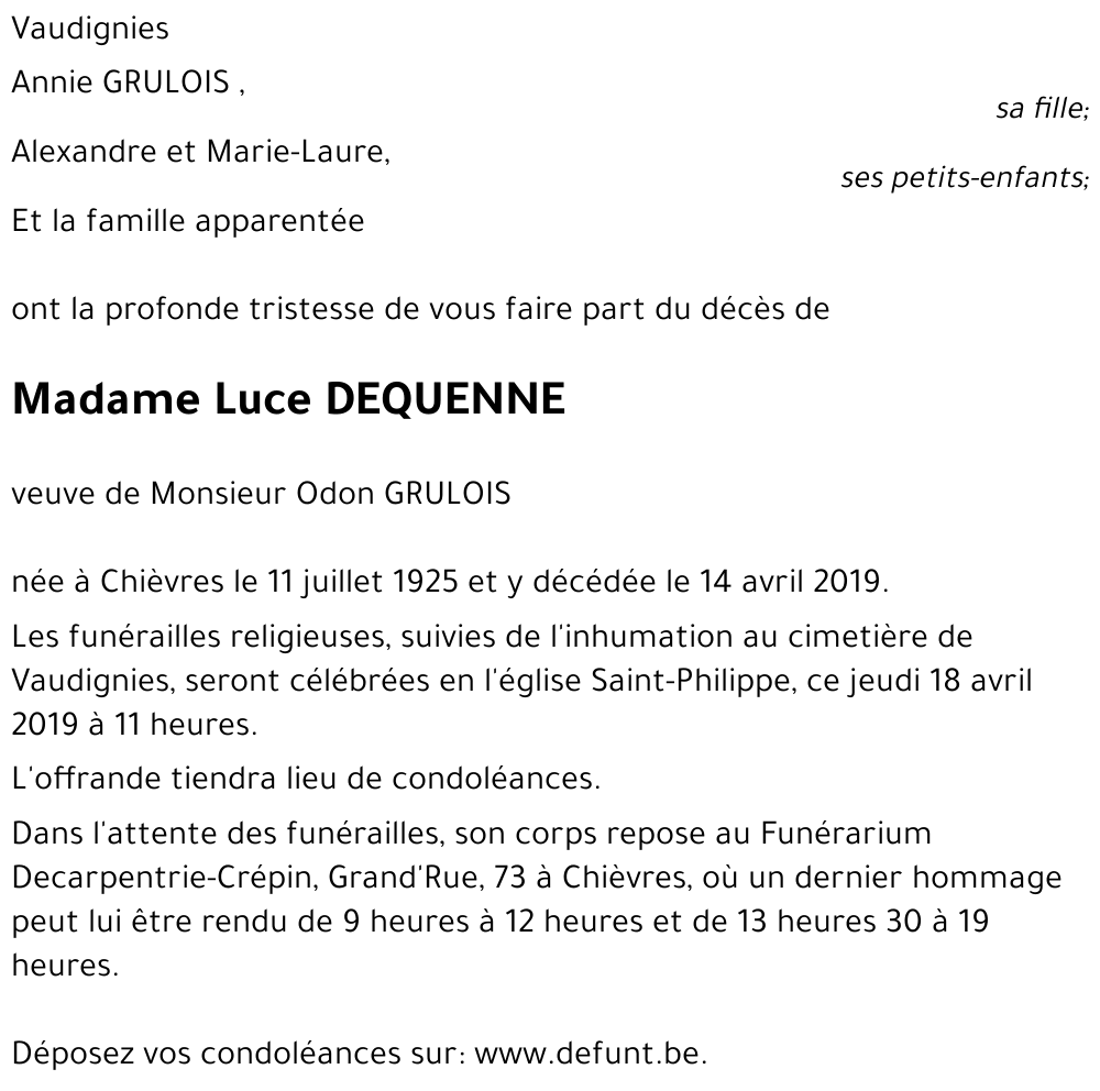 Luce DEQUENNE