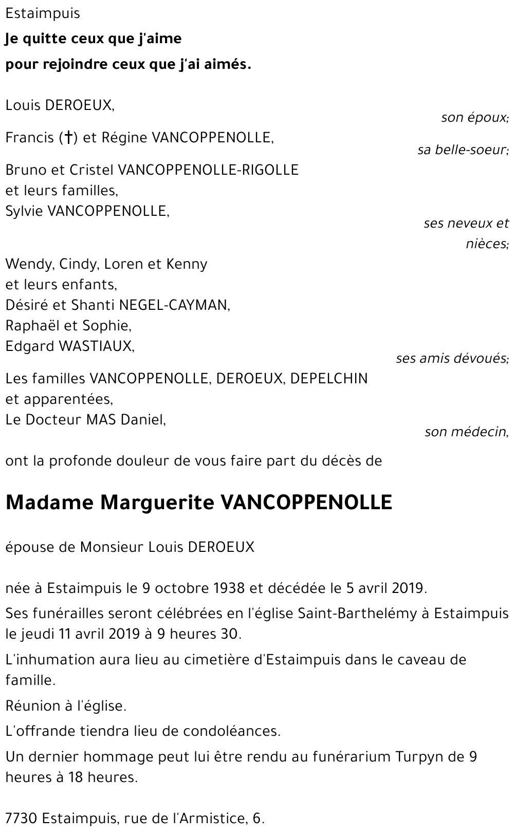 Marguerite VANCOPPENOLLE