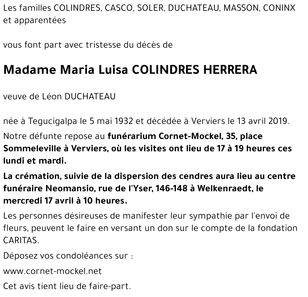 Maria Luisa COLINDRES HERRERA