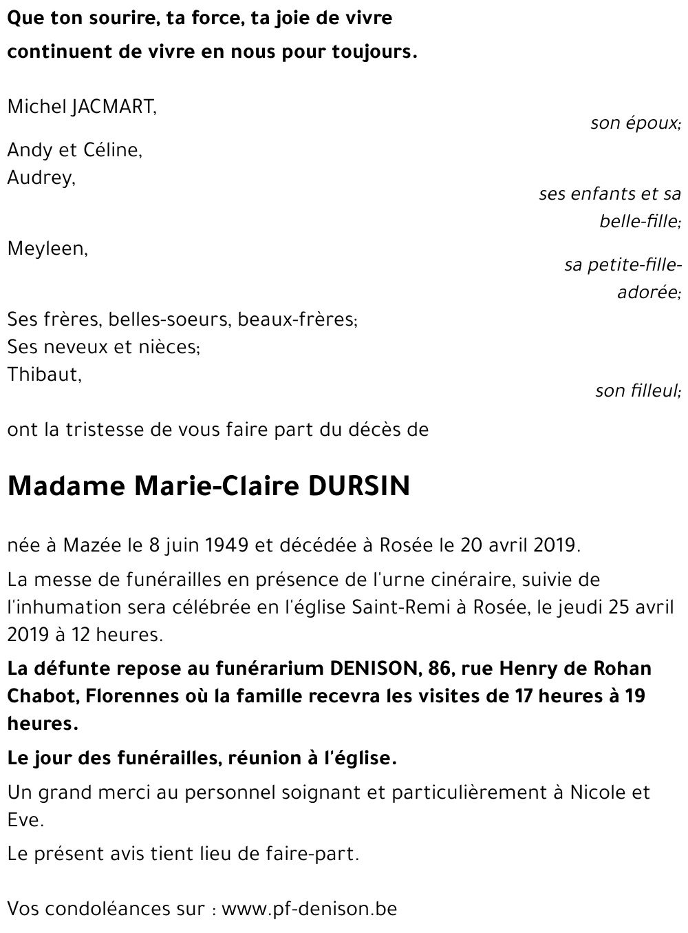 Marie-Claire DURSIN