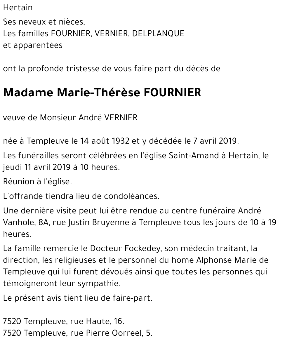 Marie-Thérèse FOURNIER