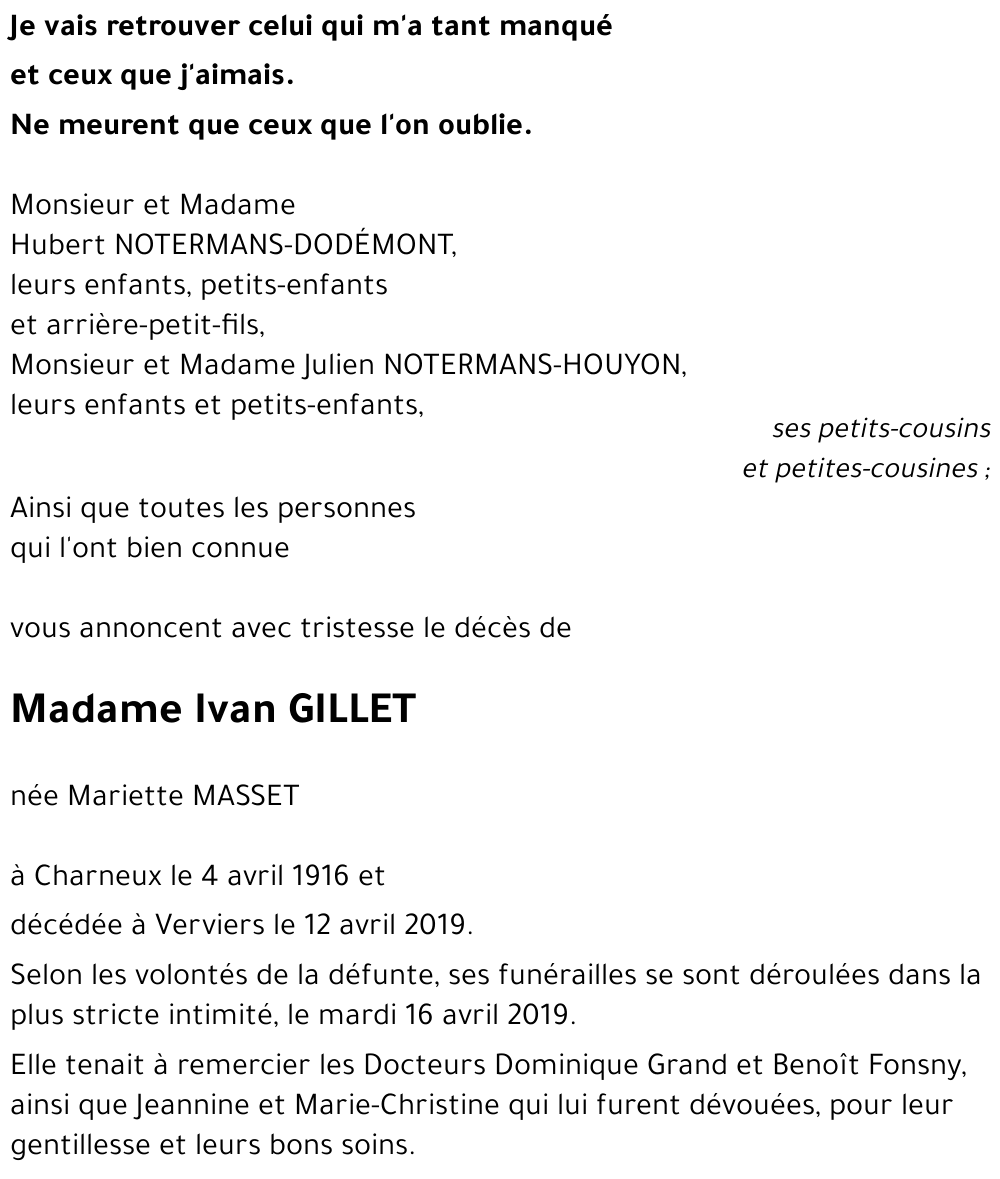 Mariette MASSET