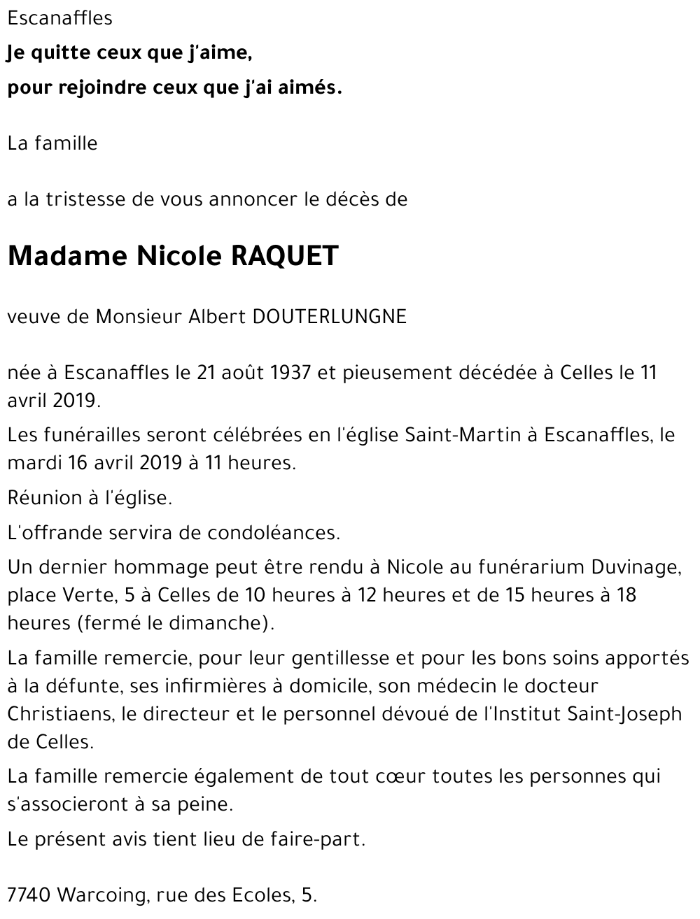 Nicole RAQUET