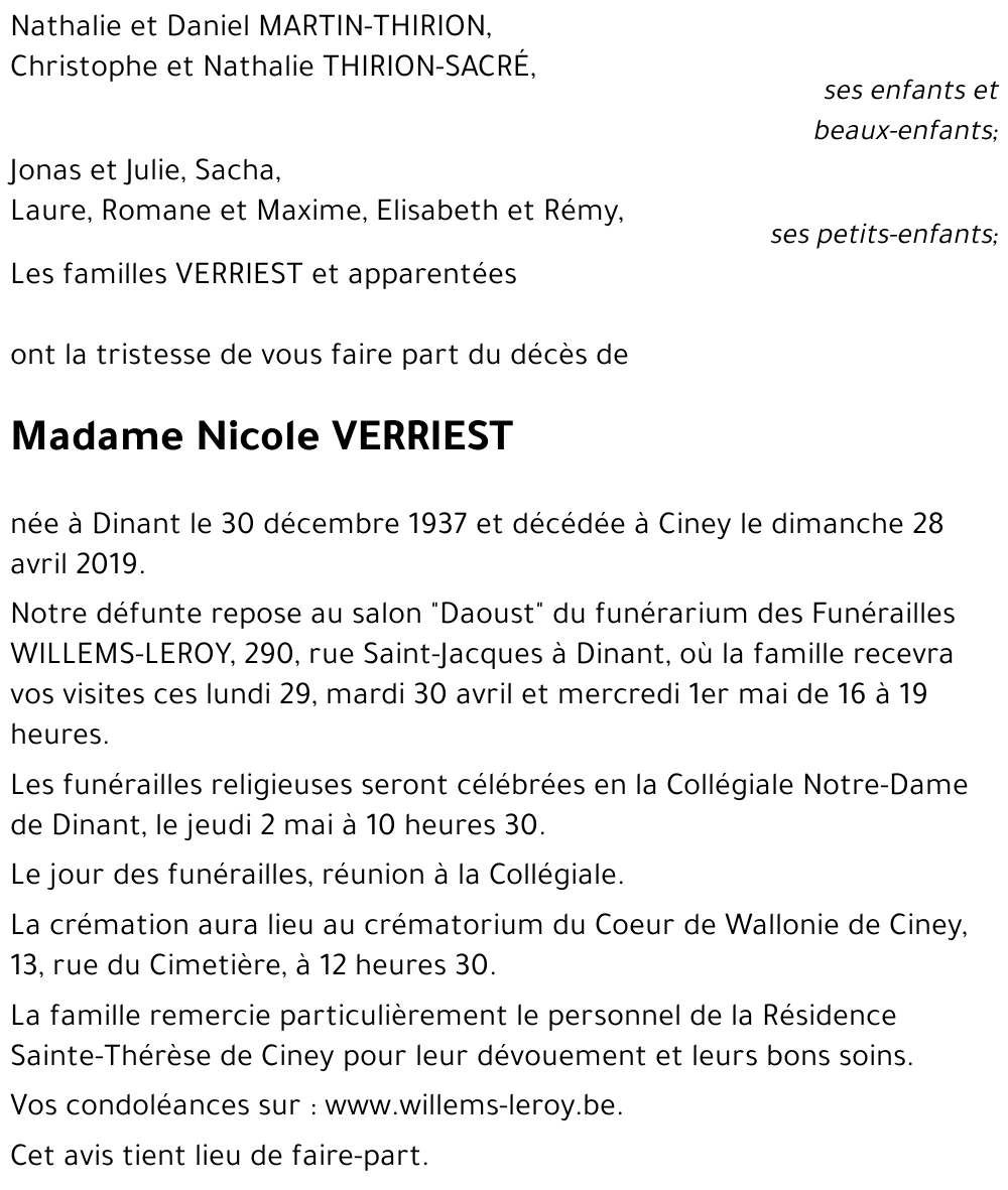Nicole VERRIEST
