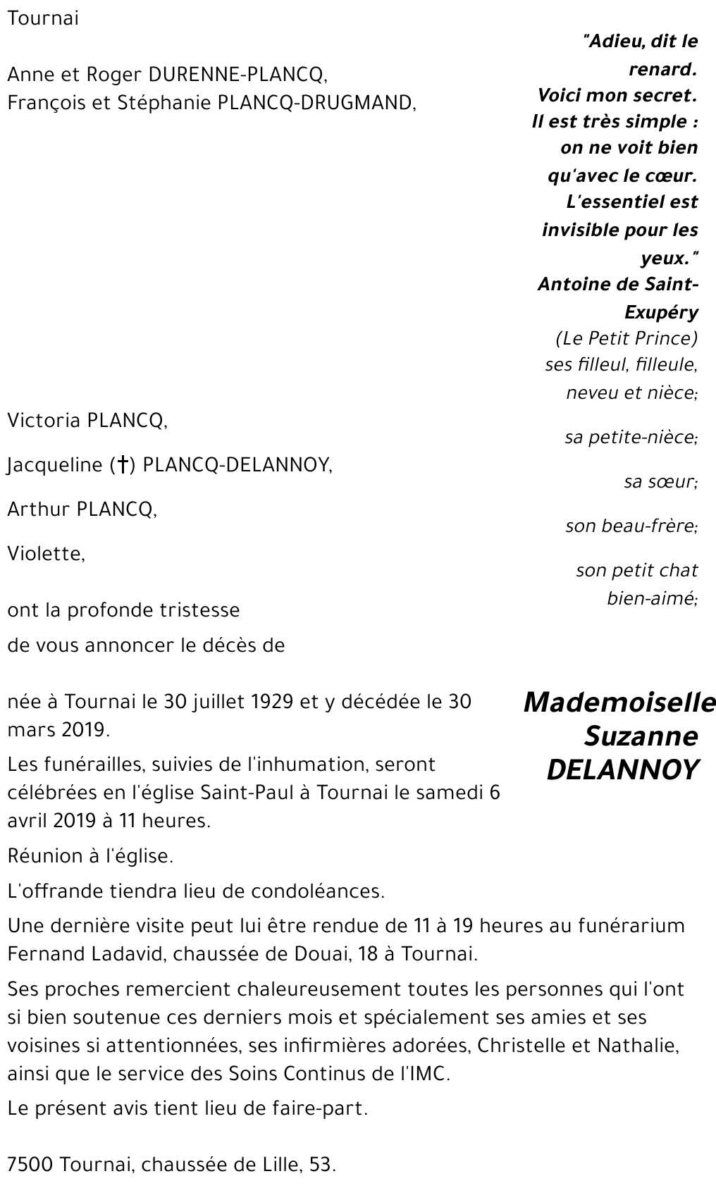 Suzanne DELANNOY