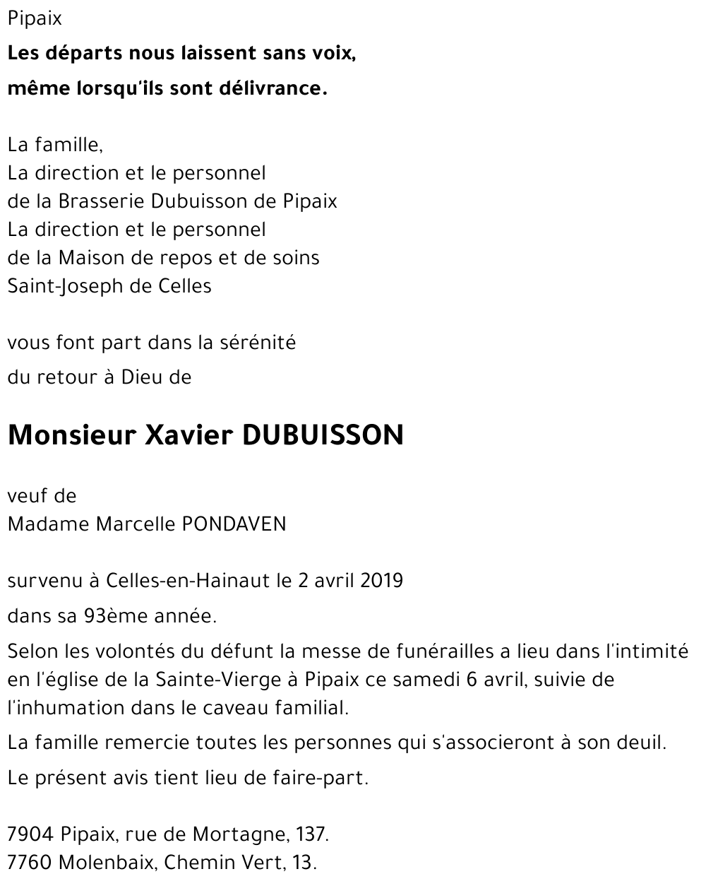 Xavier DUBUISSON