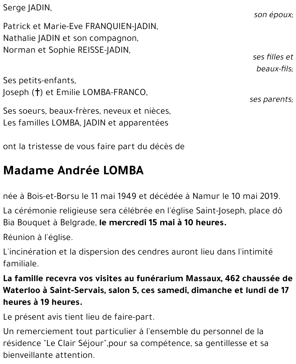 Andrée LOMBA