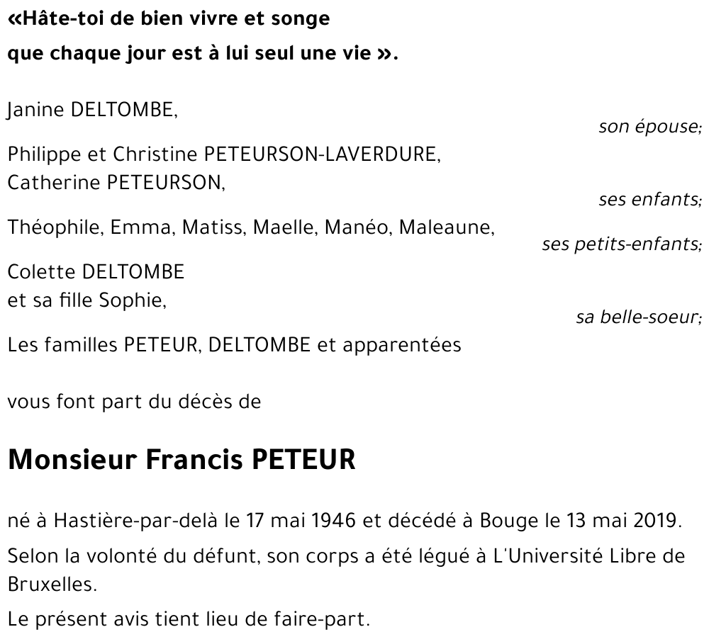 Francis PETEUR