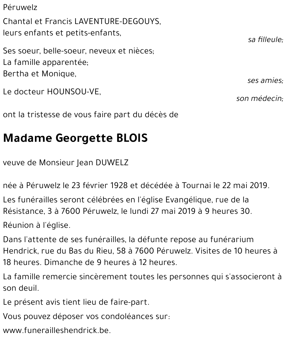 Georgette BLOIS