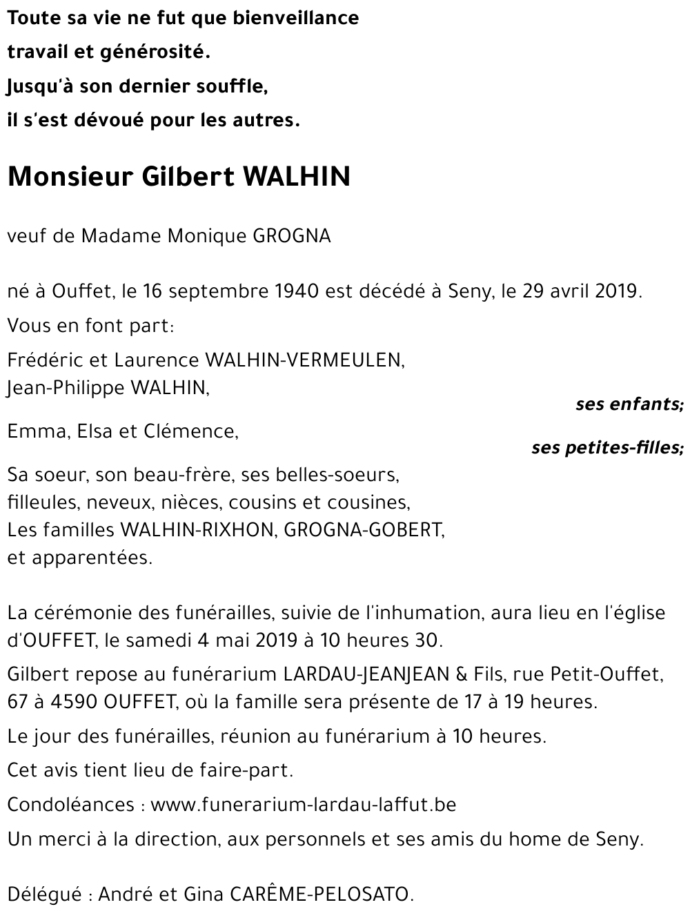 Gilbert WALHIN