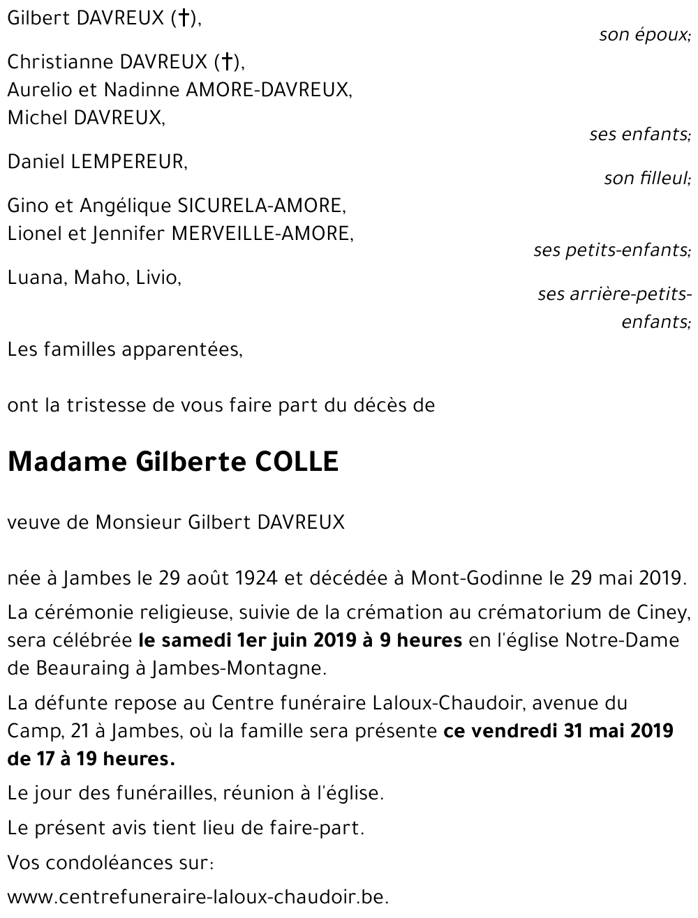 Gilberte COLLE