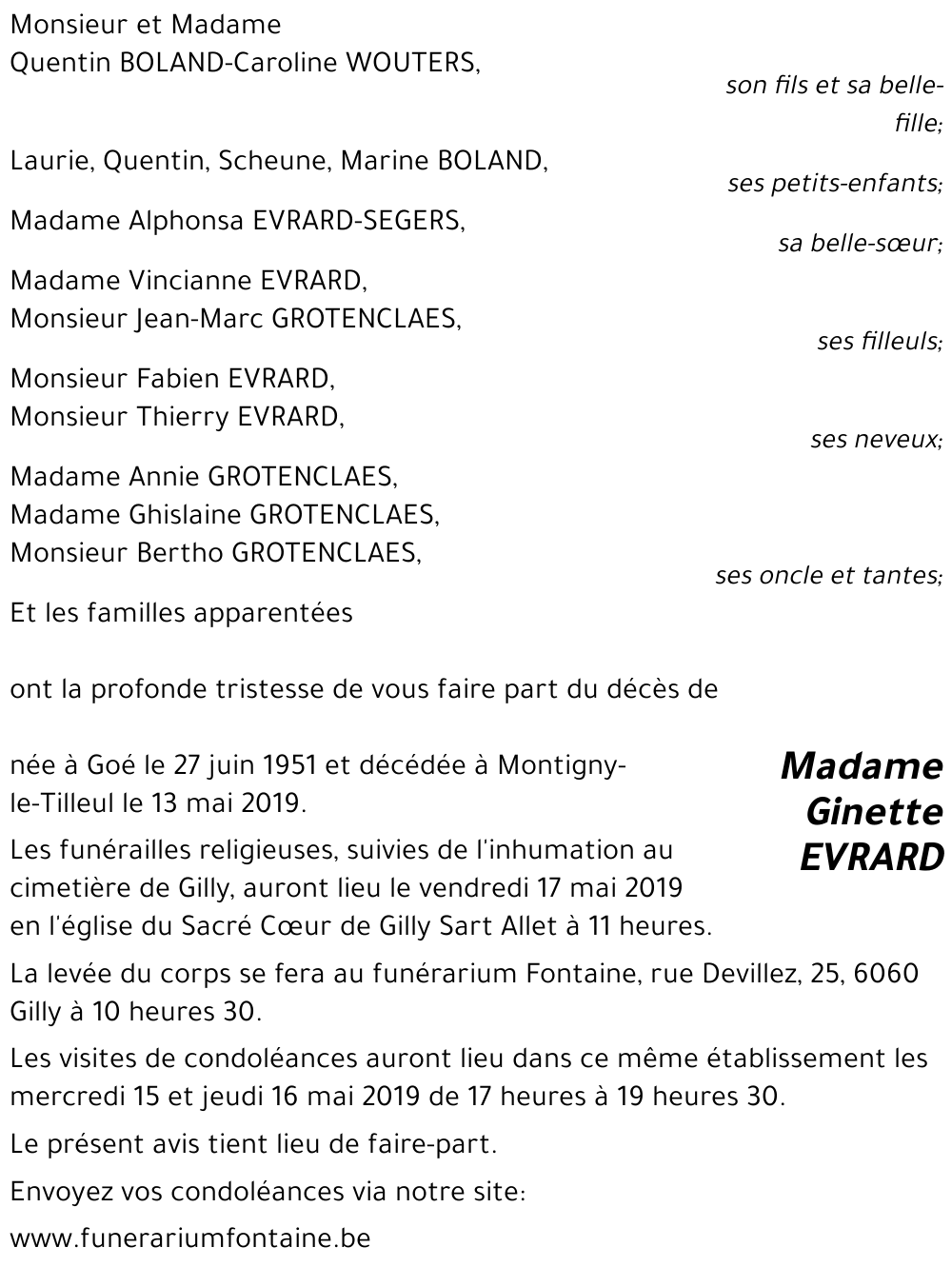 Ginette EVRARD