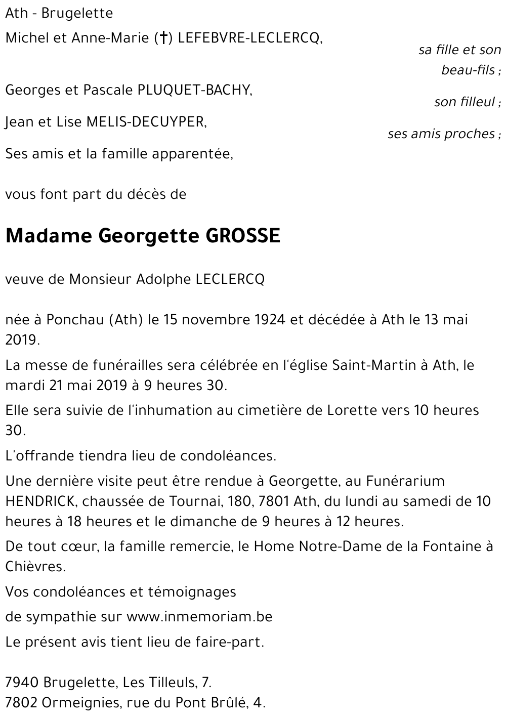 GROSSE Georgette