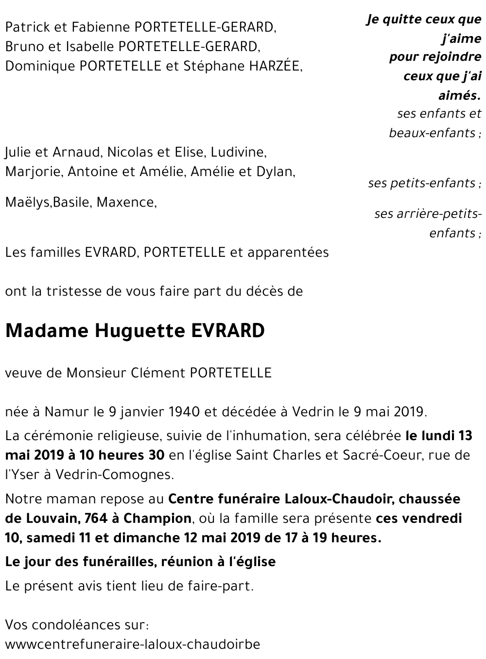 Huguette EVRARD