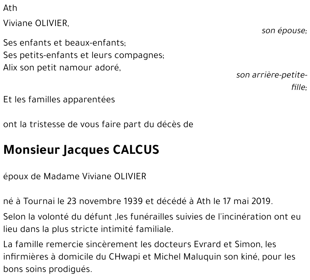 Jacques CALCUS