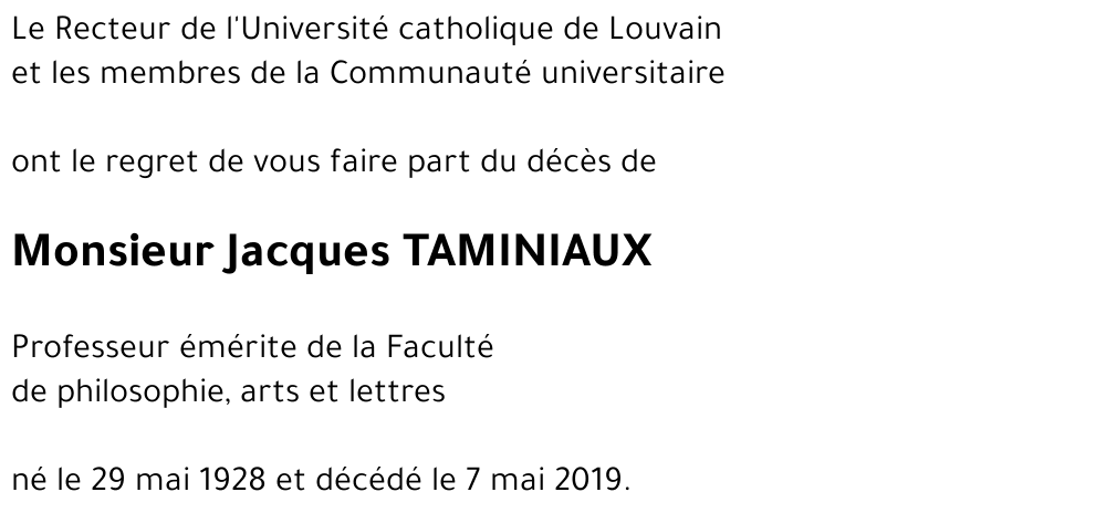 Jacques TAMINIAUX