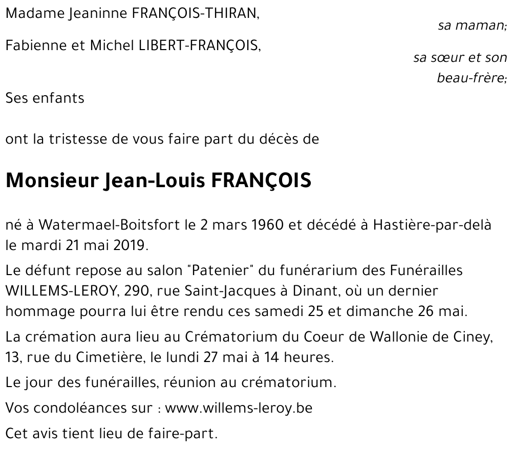Jean-Louis FRANÇOIS