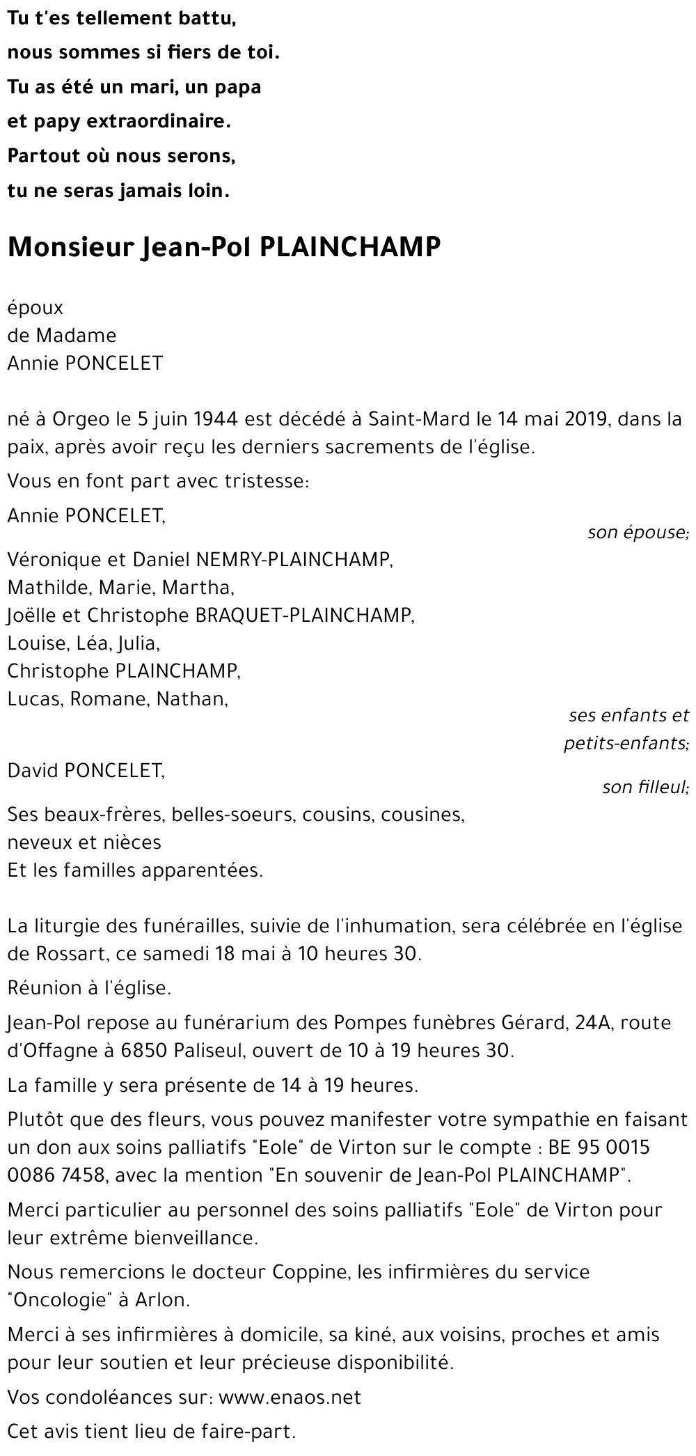 Jean-Pol PLAINCHAMP