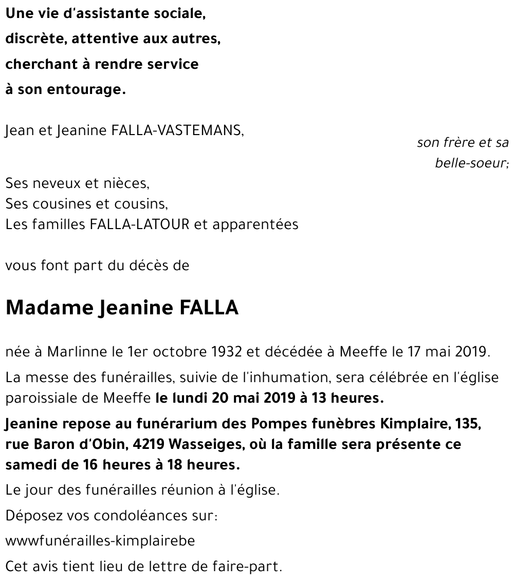 Jeanine FALLA