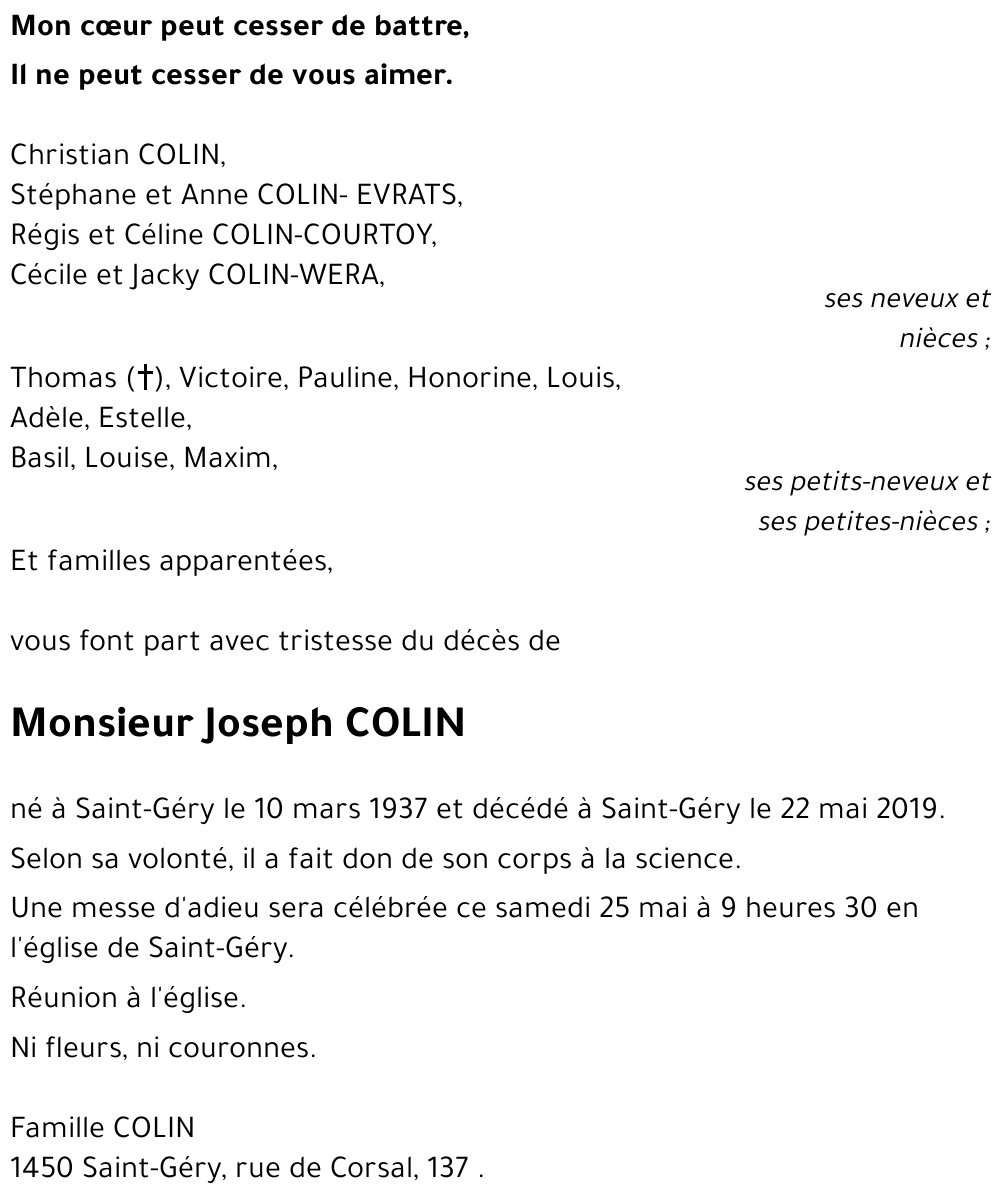 Joseph COLIN