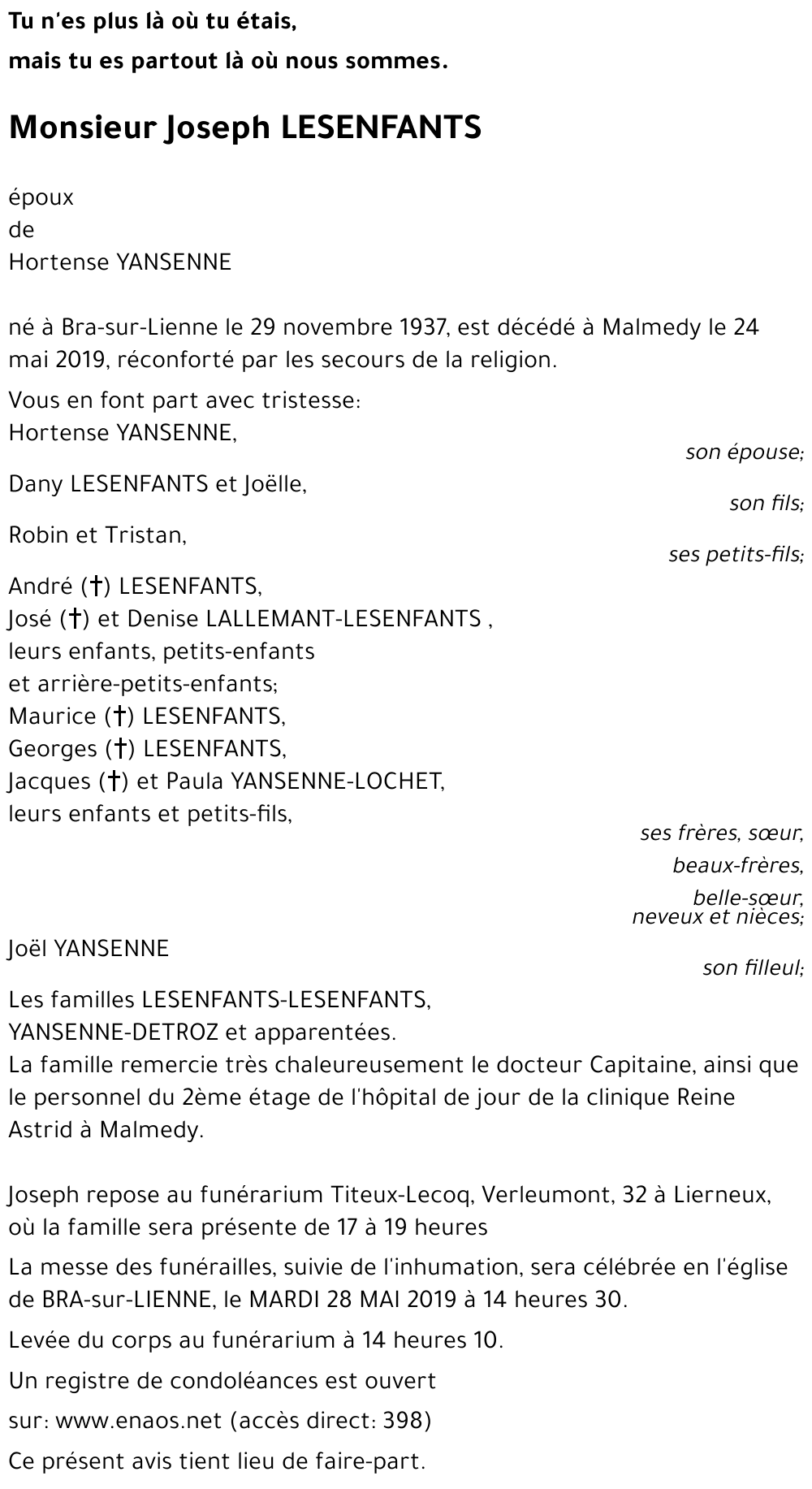 Joseph LESENFANTS