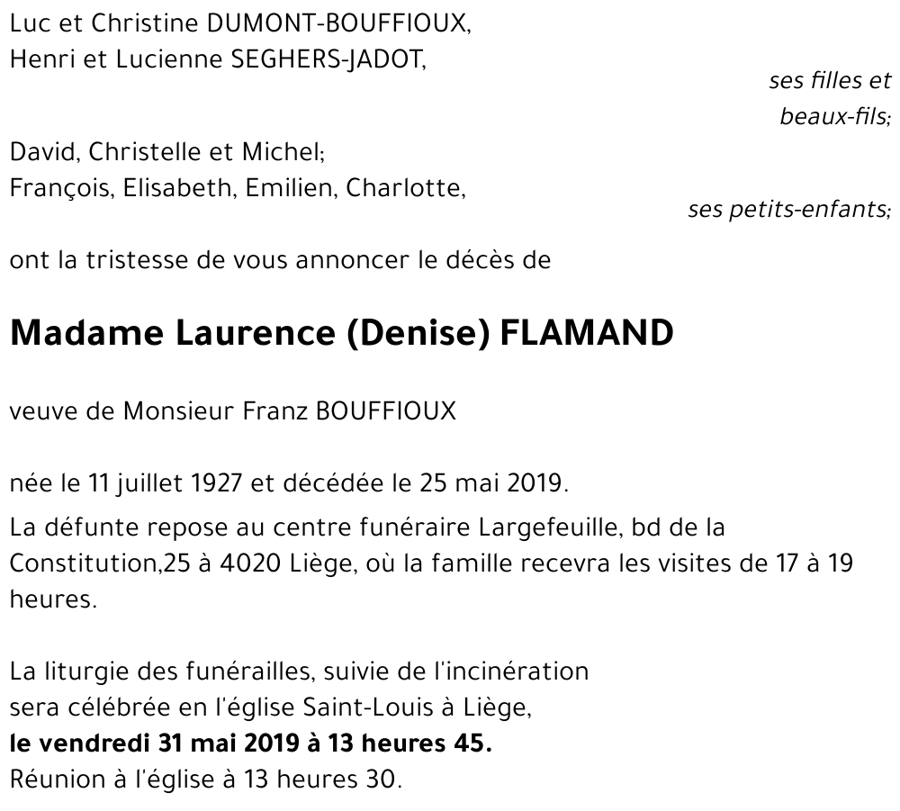 Laurence (Denise) FLAMAND