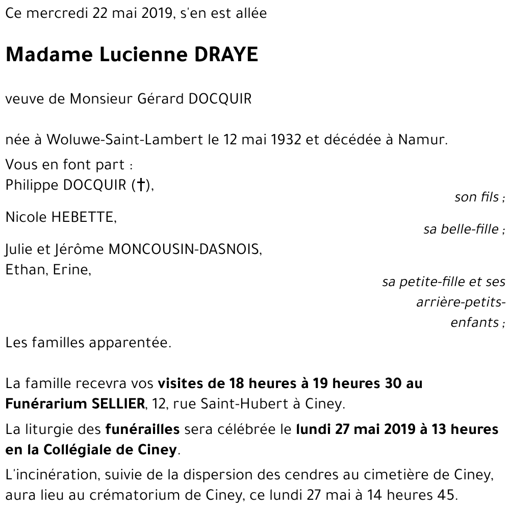 Lucienne DRAYE