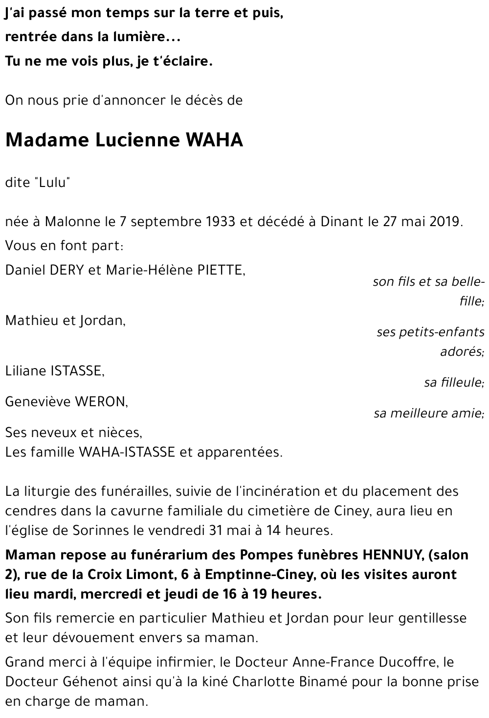 Lucienne WAHA