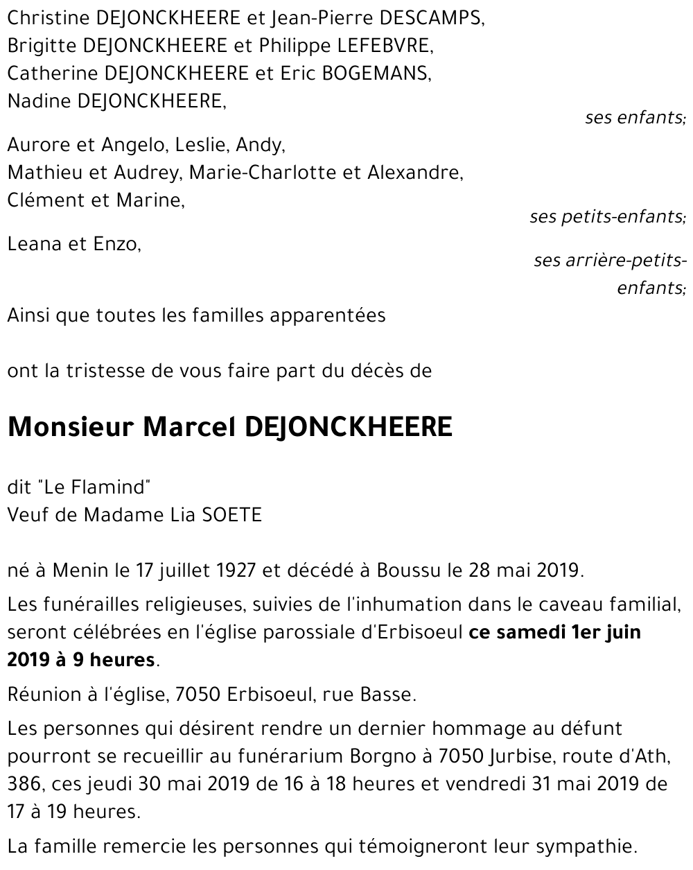 Marcel DEJONCKHEERE