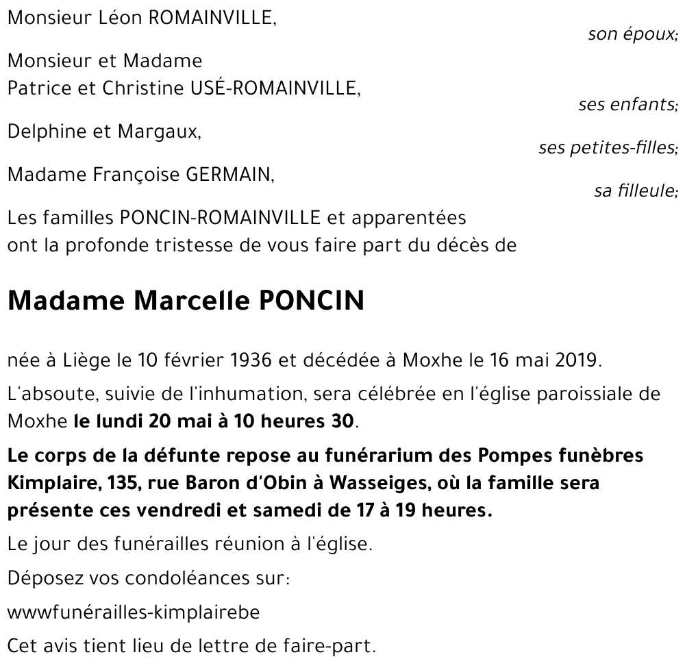 Marcelle PONCIN