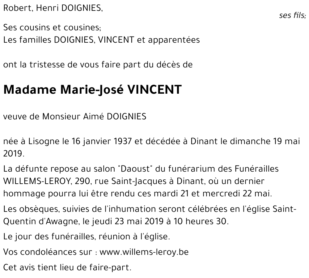 Marie-José VINCENT