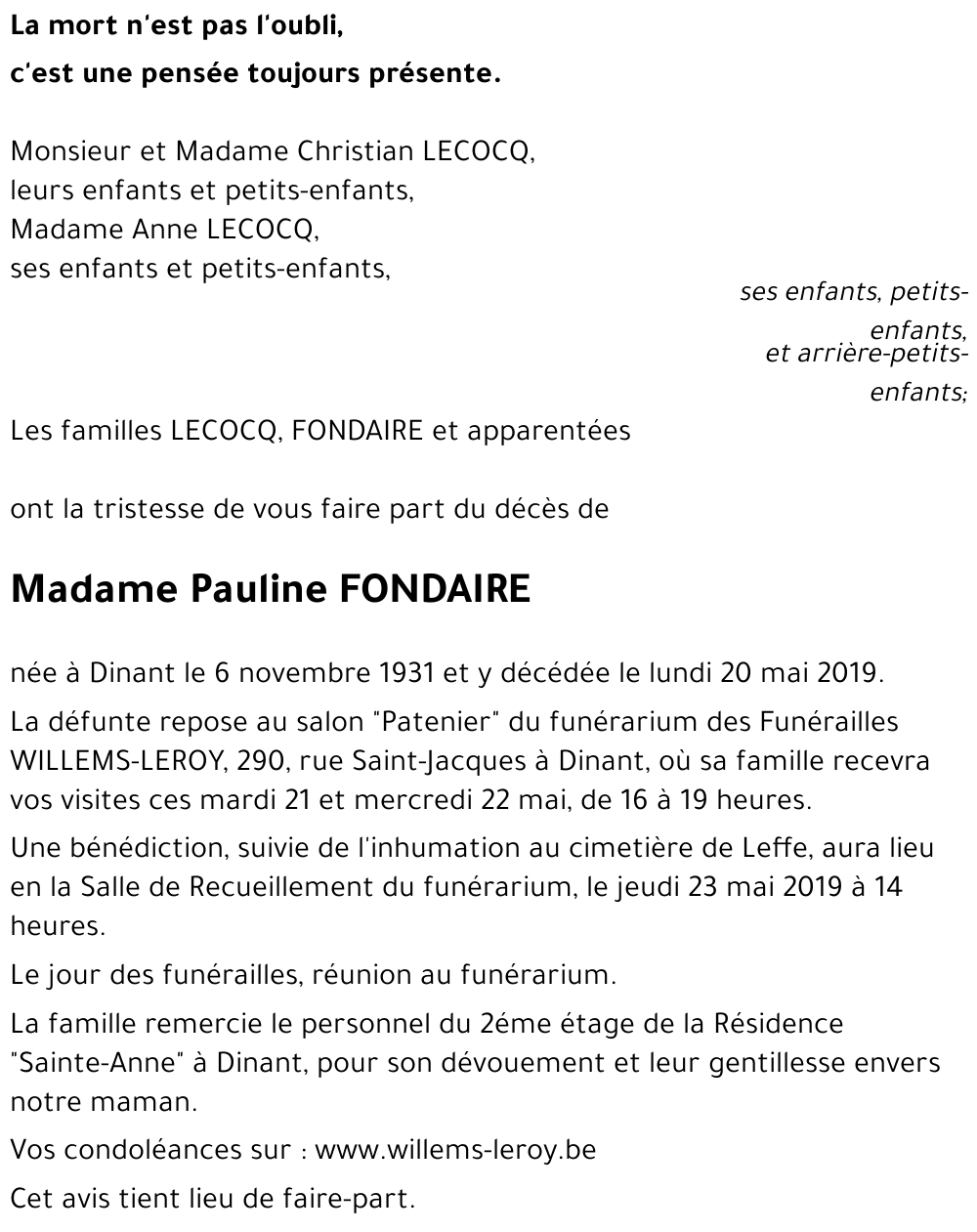 Pauline FONDAIRE