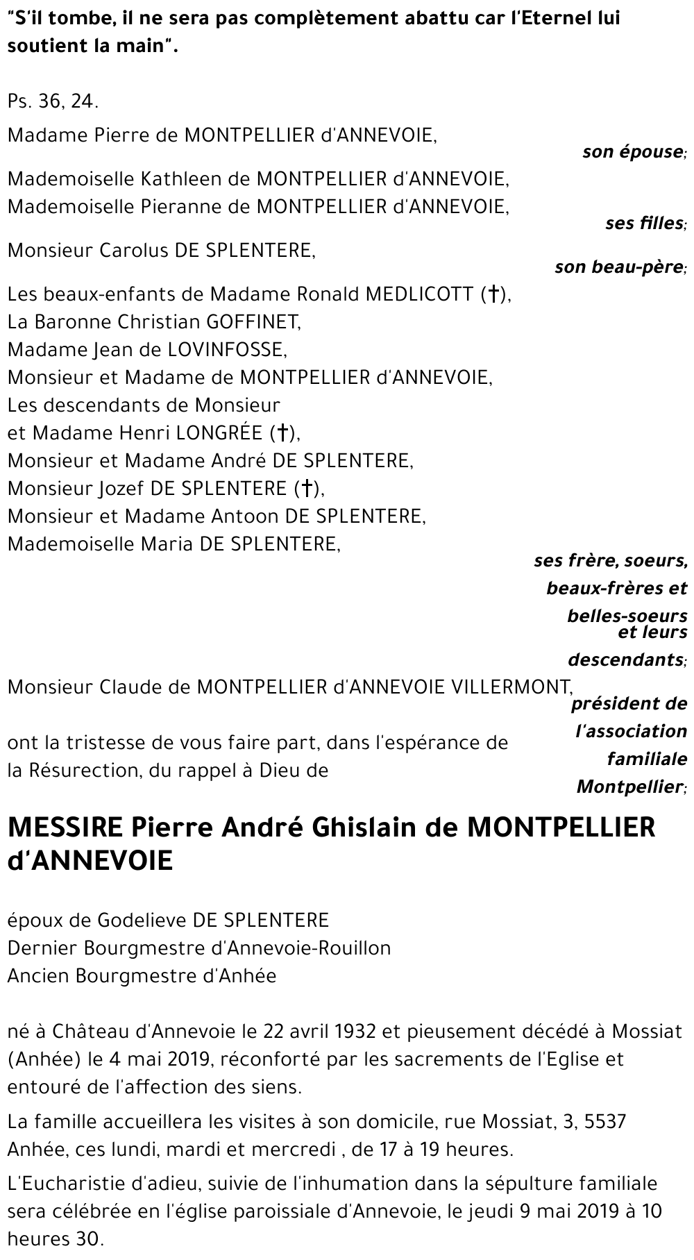 Pierre André Ghislain de MONTPELLIER d'ANNEVOIE