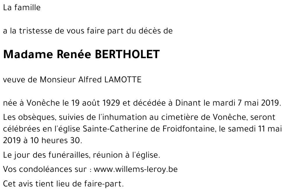 Renée BERTHOLET